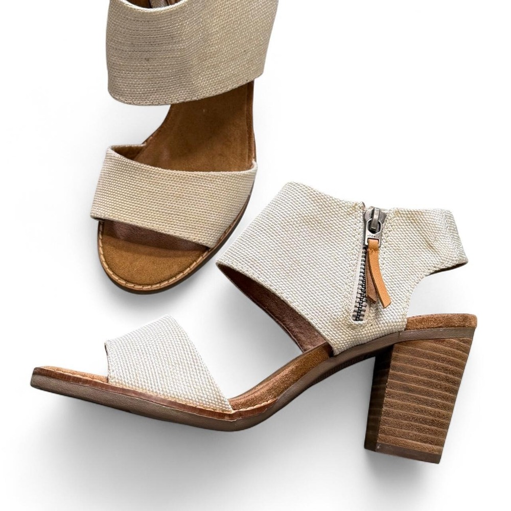 Women's TOMS Majorca Cutout Heel Dress Sandals - Cream Size 6.5W